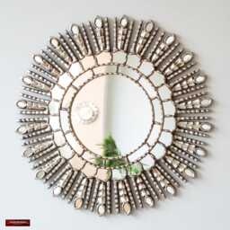 Silver Sunburst Wall Mirror 24