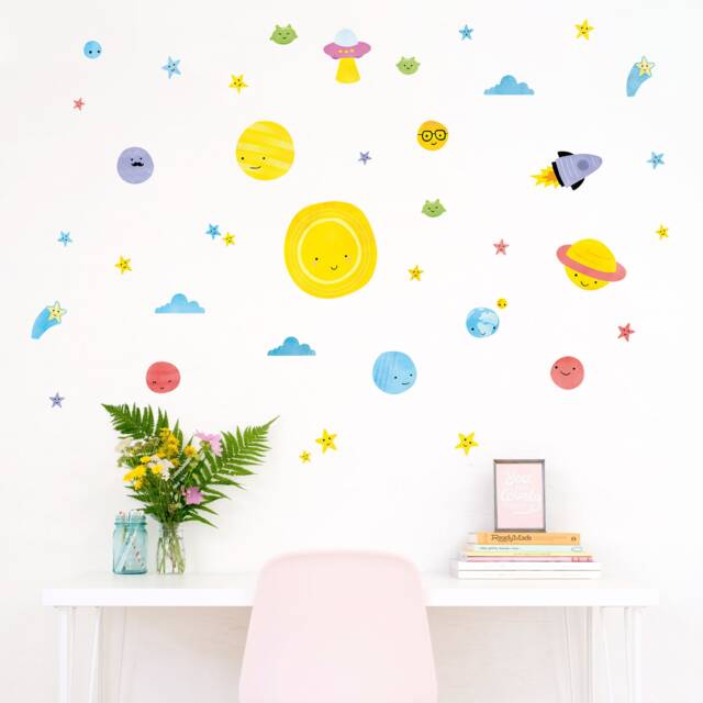 Big Bang Space Wall Decals Sun, Planets, Aliens, Rocket - image 1