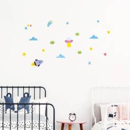 Big Bang Space Wall Decals Sun, Planets, Aliens, Rocket - thumbnail 4