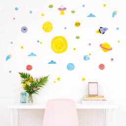 Big Bang Space Wall Decals Sun, Planets, Aliens, Rocket - thumbnail 1