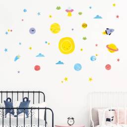 Big Bang Space Wall Decals Sun, Planets, Aliens, Rocket - thumbnail 3