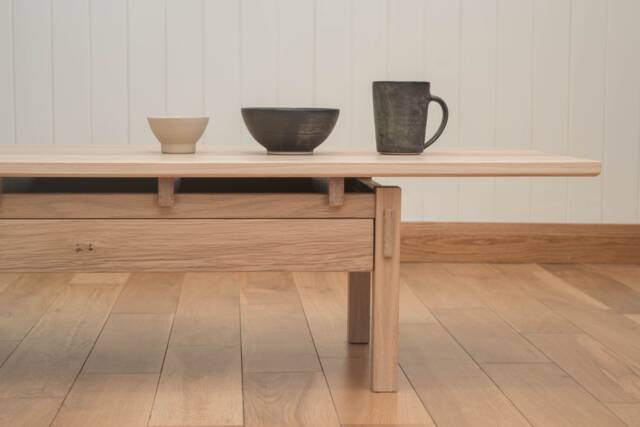 Handmade White Oak Coffee Table Japandi Style Low Table - image 1