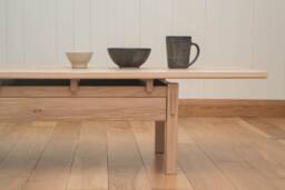 Handmade White Oak Coffee Table Japandi Style Low Table - thumbnail 1