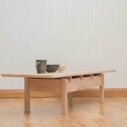 Handmade White Oak Coffee Table Japandi Style Low Table - thumbnail 4