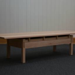 Handmade White Oak Coffee Table Japandi Style Low Table - thumbnail 3