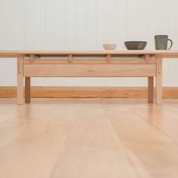Handmade White Oak Coffee Table Japandi Style Low Table - thumbnail 2