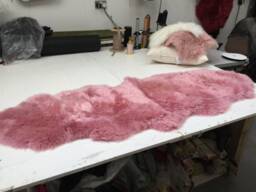 Bubblegum Candy Pink Sheepskin Rug , Double Length, Genuine Luxury Super Thick Soft Throw