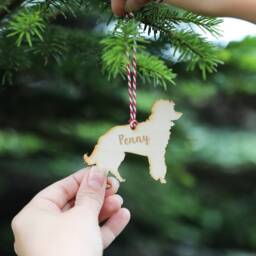 Personalised Poodle Christmas Decoration Engraved Birch Plywood Pet Ornament - thumbnail 3