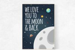 Love You To The Moon Nursery Print Outer Space Wall Art - thumbnail 1