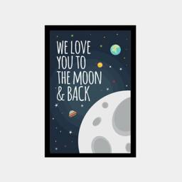 Love You To The Moon Nursery Print Outer Space Wall Art - thumbnail 3