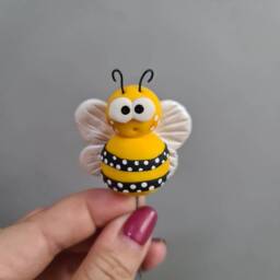 Plant Pet. Bumblebee , Bee, Handmade Pot Decoration, Party Favors, Gift Filler. Fairy Garden - thumbnail 3