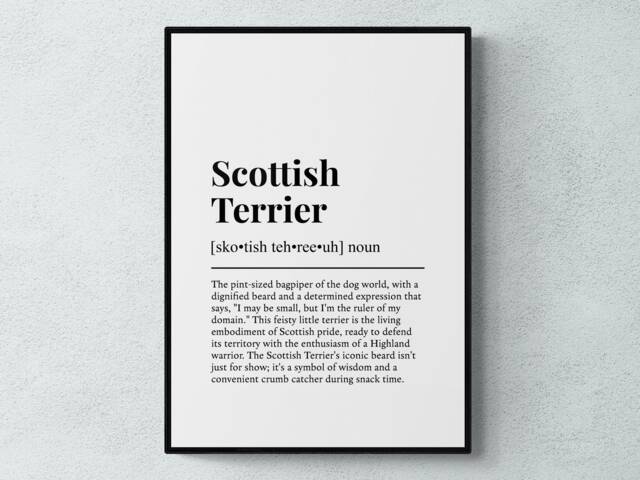 Scottish Terrier Funny Definition Dog Wall Art Print - image 1