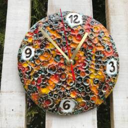 Hand Painted Ceramic Wall Clock, Modern Home Decor - 7.48In - thumbnail 2