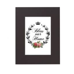 Bless Our Home French Wreath Print Floral Crown Wall Decor - 11x14 Photo Mat - thumbnail 1