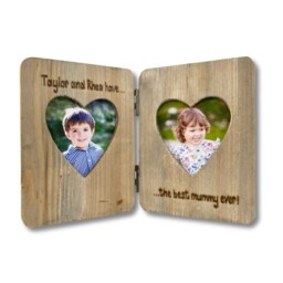 The Best Mummy Ever - Birthday Fathers Day Mother Personalised Double Twin Photo Frame Heart Shapes 6x4 - thumbnail 2
