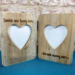 The Best Mummy Ever - Birthday Fathers Day Mother Personalised Double Twin Photo Frame Heart Shapes 6x4 - thumbnail 3