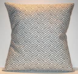 New 18x18 Inch Designer Handmade Pillow Case. Warm Grey & White Pattern - thumbnail 1