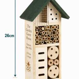 Personalised Insect Hotel Garden Gift, Wooden Bug House With Engraved Family Name, Bee Hotel, Wildlife New Home Present - thumbnail 3