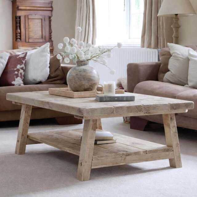Reclaimed Farmhouse Coffee Table - Stripped Pine Ben Simpson Furniture - image 1