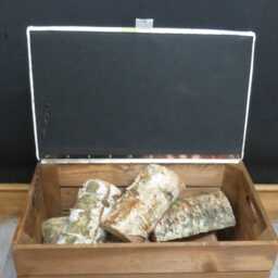 Large Rustic Wooden Storage Crate - Upholstered Fabric Lid Seat - thumbnail 3