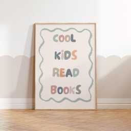 Cool Kids Read Books Neutral Wall Print For Childrens Bedroom, Nursery Or Playroom - thumbnail 3
