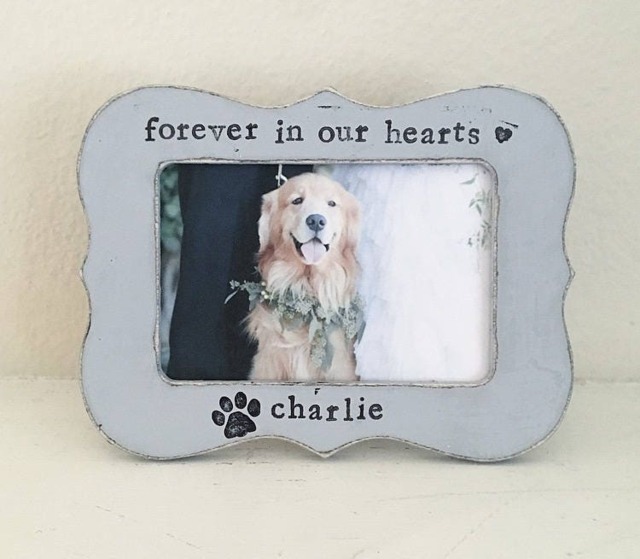 Dog Picture Frame, Pet Loss, Memorial Personalized Dog Fur Baby, Gift For Lover - Flowers in December - image 1