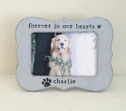 Dog Picture Frame, Pet Loss, Memorial Personalized Dog Fur Baby, Gift For Lover - Flowers in December - thumbnail 1