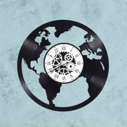 33 Rpm Vinyl Record Clock The World Theme - World - thumbnail 1