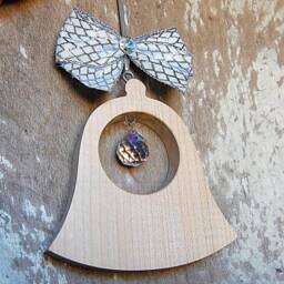 Wooden Bell With Crystal Wall Window Decoration Ornament Suncatcher - thumbnail 1