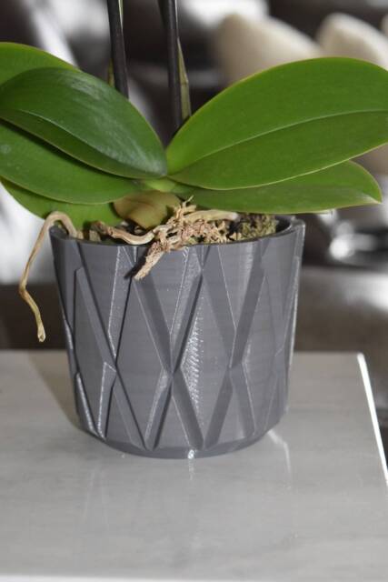 3D Printed Flower Pot - Pots Little Vase Table Geometric Design Orchid Indoor Planter - image 1