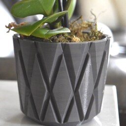 3D Printed Flower Pot - Pots Little Vase Table Geometric Design Orchid Indoor Planter - thumbnail 4
