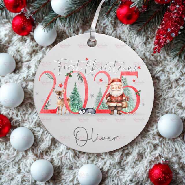 Personalised Kids Christmas Decoration - Grandson First Gift Granddaughter 1St Bauble Stocking Filler Eve Box - image 1
