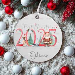 Personalised Kids Christmas Decoration - Grandson First Gift Granddaughter 1St Bauble Stocking Filler Eve Box