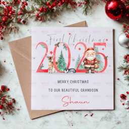 Personalised Kids Christmas Decoration - Grandson First Gift Granddaughter 1St Bauble Stocking Filler Eve Box - thumbnail 2