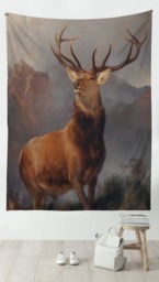 Monarch Of The Glen- Wall Tapestry - Tapestry Hangings Wanderlust Bohemian Home Decor Dorm T#97 - thumbnail 1