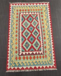 Classic Kilim Rug, Handmade Artisan Afghan Turkish Persian Qashqai Navajo Bohemian Natural Wool Flatweave Multicolour Rug 158x104 cm - thumbnail 1