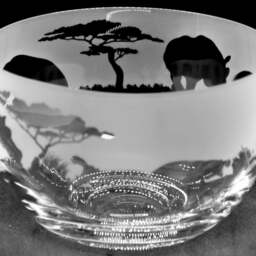 Hippo Bowl - Small Clear Crystal Glass Engraved Nut Or Nibble Dish, 9.5cm Diameter - thumbnail 4