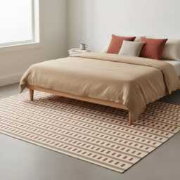 Handmade Swedish Kilim Rug Custom Scandinavian Wool Rug, Boho Minimalist Decor Bedroom Carpet - thumbnail 4