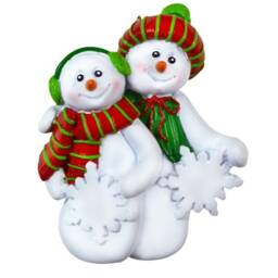 Personalized Snowman Couple Christmas Ornament Keepsake Holiday Decor - thumbnail 2