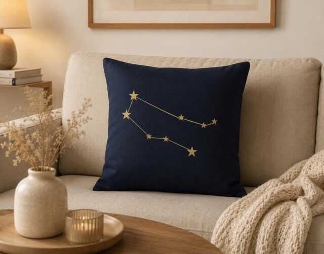 Gemini Constellation Pillow Cover, Zodiac Throw Pillow, Astrology Gift For Her, Celestial Home Decor - image 1