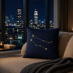 Gemini Constellation Pillow Cover, Zodiac Throw Pillow, Astrology Gift For Her, Celestial Home Decor - thumbnail 2