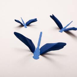 Dragonfly Wall Art Paper Dragonflies For Woodland Nursery, Party Decor in Cobalt Blue Metallic - thumbnail 2