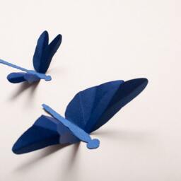 Dragonfly Wall Art Paper Dragonflies For Woodland Nursery, Party Decor in Cobalt Blue Metallic - thumbnail 3