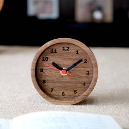 Handmade Walnut Wood Desk Clock 11cm Table Clock - thumbnail 2