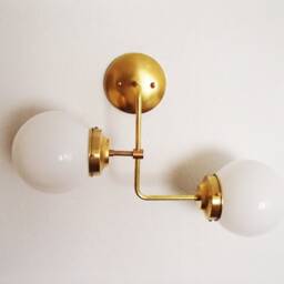 Modern Wall Sconce - Twin Shade Geometric Bathroom Light Hallway Bedroom Living Room Ul Listed - thumbnail 3