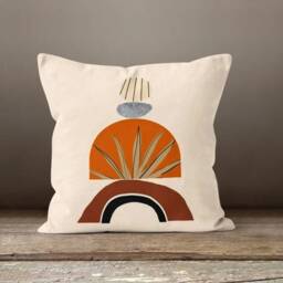 Abstract Cushion Cover With Green, Orange Colours/Abstract Sofa Cover/Leaves Case/Decorative Case Throw Pillow/Gift For Her - thumbnail 4