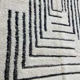 Moroccan Rug 6.5x10 Ft - Wool Handmade Striped Beni Ourain Bohemian Decor Handmade Berber Rug- Rugs For Living Room - thumbnail 4