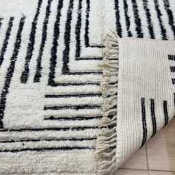 Moroccan Rug 6.5x10 Ft - Wool Handmade Striped Beni Ourain Bohemian Decor Handmade Berber Rug- Rugs For Living Room - thumbnail 2