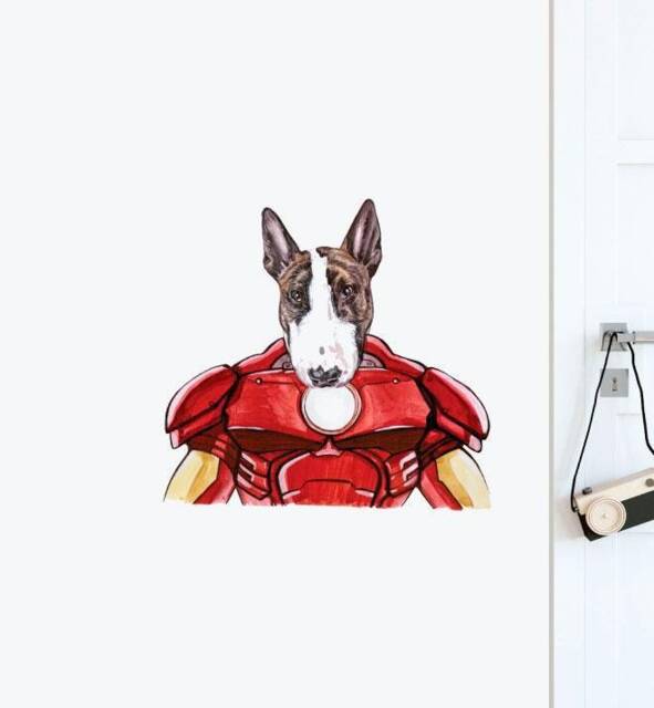 Ironman Dog Wall Sticker Decal - Dogs & Pets Stickers, Art, Decals, Kids Animals Decals