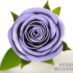 Metal Long Stem Purple Rose, Wedding Anniversary, Anniversary Present, New Love, Love At First Sight, Flower - thumbnail 2